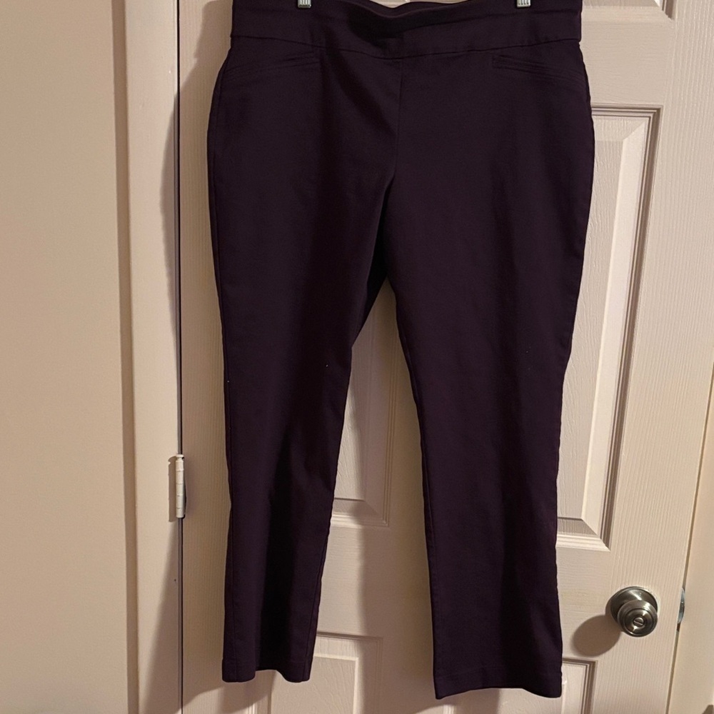Croft & Barrow Women's Dark Purple Cropped Pants